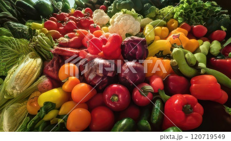 《AI画像》たくさんの野菜 120719549