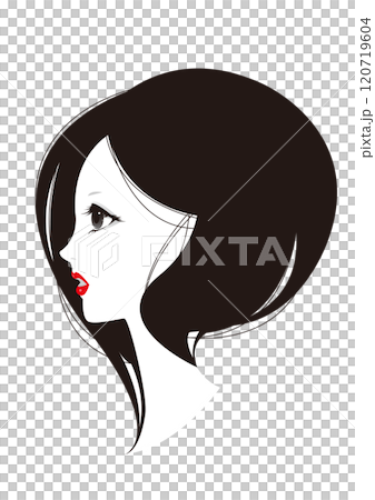 紅衣女人的單色插圖 120719604