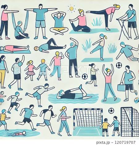 家族みんなで楽しむ運動、健康とフィットネスの時間 家族みんなで楽しむ運動、健康とフィットネスの時間 120719707