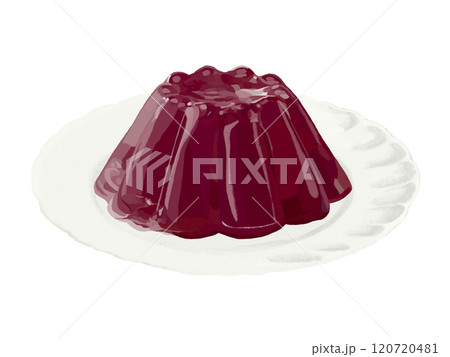 フルーツゼリー（ぶどう、果肉なし）皿付き 120720481