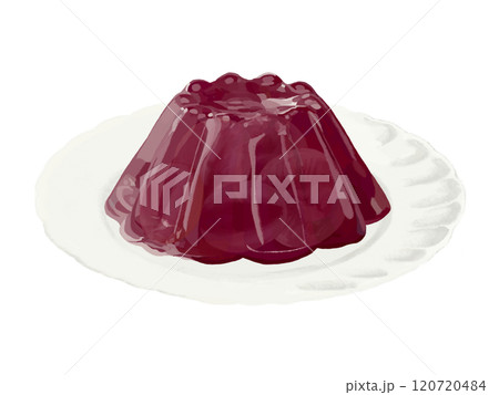 フルーツゼリー（ぶどう、果肉入り）皿付き 120720484