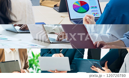 様々なビジネスシーンのコラージュ 120720780