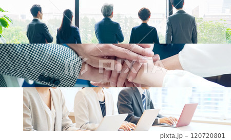 企業とチームワークのコラージュ 120720801