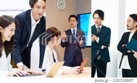 様々なビジネスシーンのコラージュ 120720807