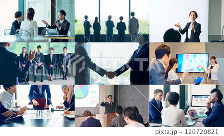 様々なビジネスシーンのコラージュ 様々なビジネスシーンのコラージュ 120720821