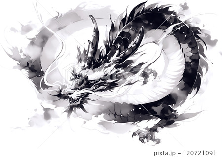 龍の墨絵 龍の墨絵 120721091
