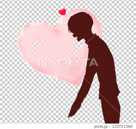 Man confessing his love, serious, shadow puppet 120721366