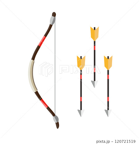 シンプルな弓と三本の矢のイラスト 120721519