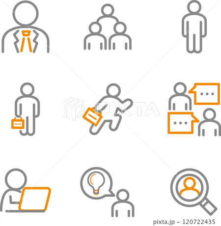 ビジネス 人物 アイコン ピクトグラム 絵文字 ライン 線画 飾り あしらい イラスト素材セット ビジネス 人物 アイコン ピクトグラム 絵文字 ライン 線画 飾り あしらい イラスト素材セット 120722435