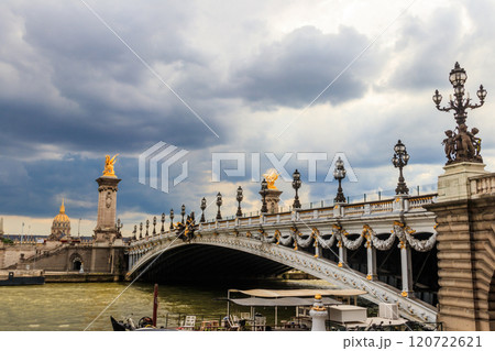 Pont Alexandre III over the Seine river in Paris, France 120722621