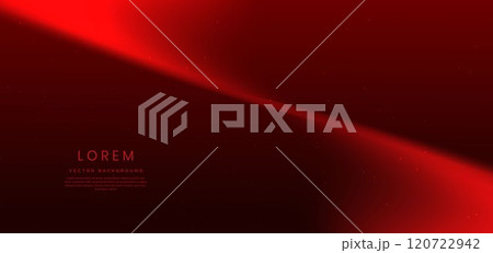 Modern abstract background light red glowing neon on dark red background. 120722942