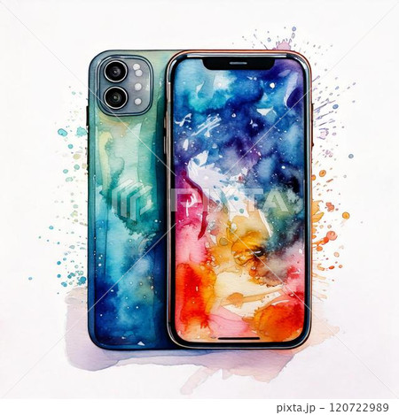 スマートフォンの水彩画 120722989