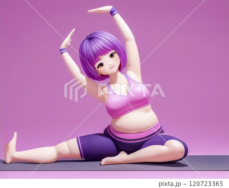 ヨガをする女性のイメージ素材 ヨガをする女性のイメージ素材 120723365