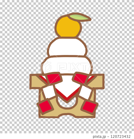 A simple pen-drawing style Kagami mochi 120723432