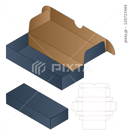 Box packaging die cut template design. 3d mock-up Box packaging die cut template design. 3d mock-up 120723484
