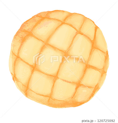 メロンパンの水彩イラスト 120725092