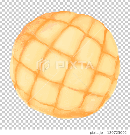 メロンパンの水彩イラスト 120725092