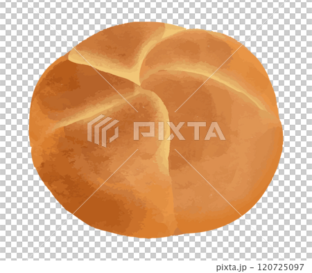 圓麵包的水彩插圖 120725097