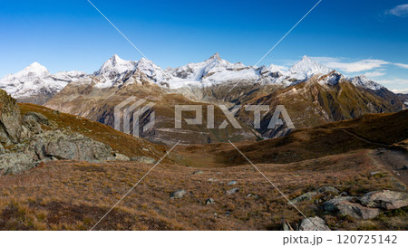 ローテンボーデンからリッフェルベルグへのトレッキング ヴァリス山群の絶景 スイス ツェルマット ローテンボーデンからリッフェルベルグへのトレッキング ヴァリス山群の絶景 スイス ツェルマット 120725142