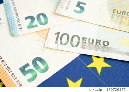 Euro banknote cash money, finance economic banking business exchange market concept. 120726375