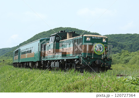 湿原を駆けるくしろ湿原ノロッコ号　35周年記念マーク　自然満喫 120727364
