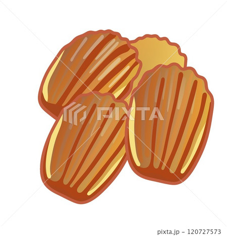 焼き菓子マドレーヌのイラスト 120727573