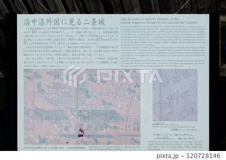 洛中洛外図に見る二条城・案内板 二条城のメインエントランス 東大手門(京都府京都市) 洛中洛外図に見る二条城・案内板 二条城のメインエントランス 東大手門(京都府京都市) 120728146