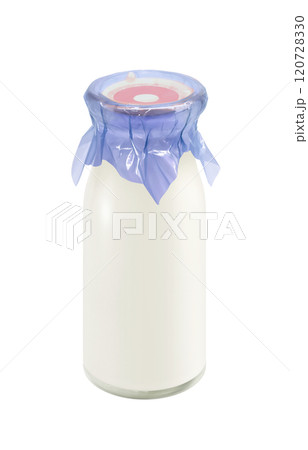 牛乳 牛乳瓶 イラスト リアル  120728330