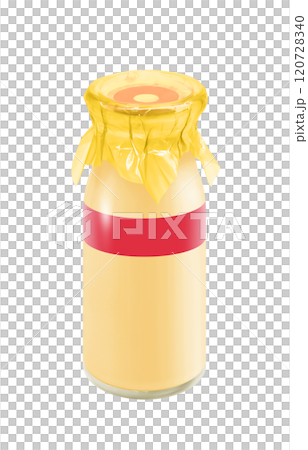 フルーツ牛乳 牛乳瓶 イラスト リアル 120728340