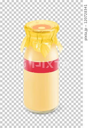 フルーツ牛乳 牛乳瓶 イラスト リアル 120728341