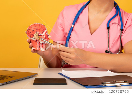 doctor points out the lymph nodes doctor points out the lymph nodes 120728796