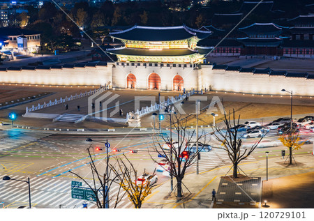 ソウル　光化門　夜景 120729101