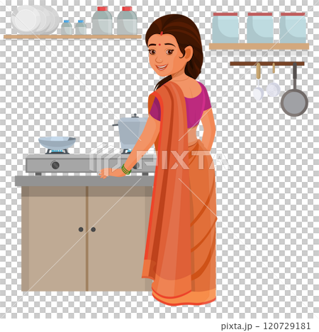 Woman Cooking In Kitchen, woman preparing food 120729181