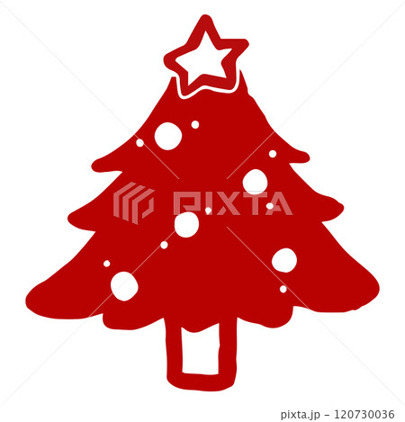 クリスマスツリーのかわいい挿絵イラスト 120730036