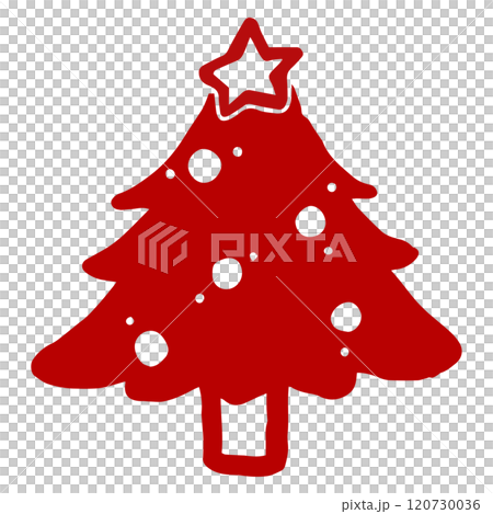クリスマスツリーのかわいい挿絵イラスト 120730036