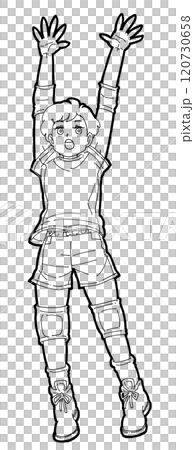 Illustration of a girl playing blocks 120730658