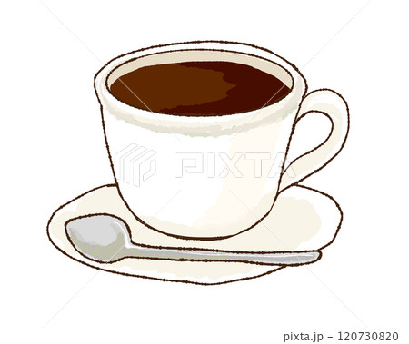 シンプルなホットコーヒーのイラスト 120730820