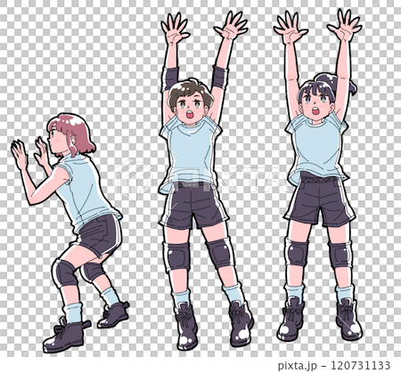 ブロックをする女の子のイラストセット 120731133