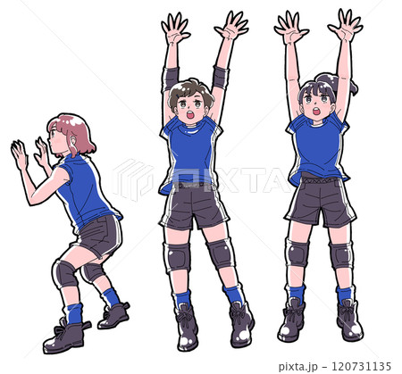 ブロックをする女の子のイラストセット 120731135