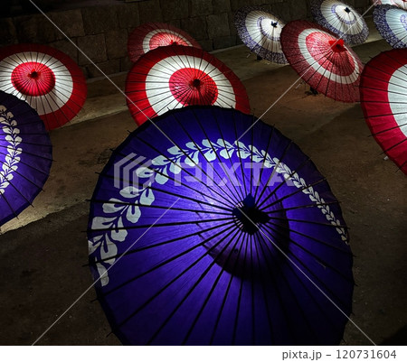 和傘のライトアップ 120731604