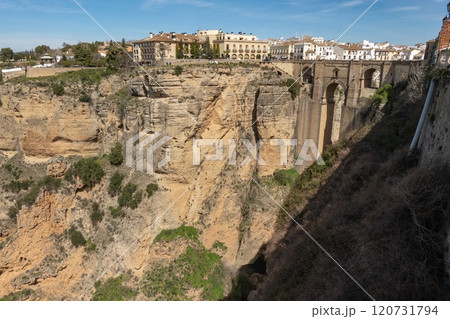 View over the canyon in Ronda, Andalusia, Spain. 120731794