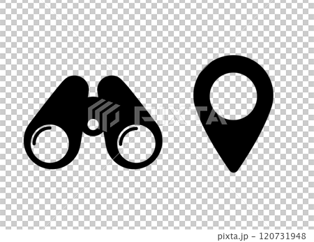 Binoculars map pin icon 120731948