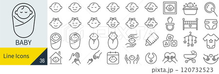 赤ちゃんに関するアイコンセット 120732523