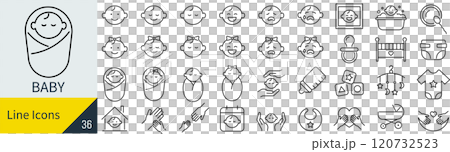 赤ちゃんに関するアイコンセット 120732523