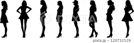 女性のシルエットセット 120732529
