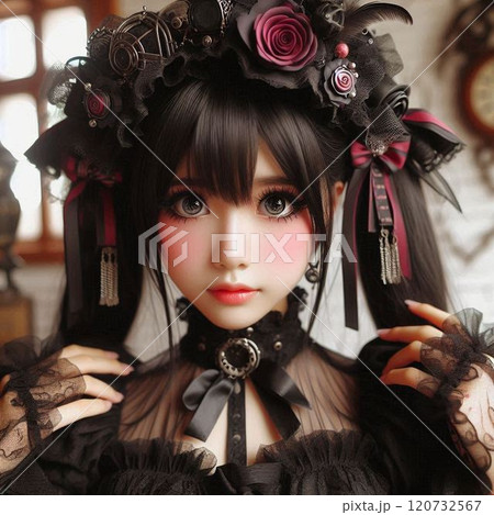 ゴシックファッションの美女 ゴシックファッションの美女 120732567