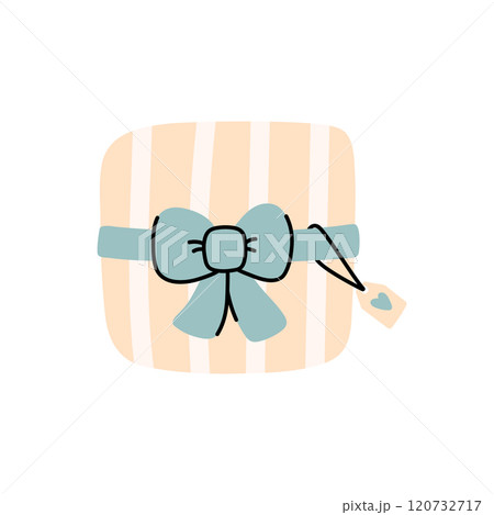 Cute wrapped gift with a bow 120732717