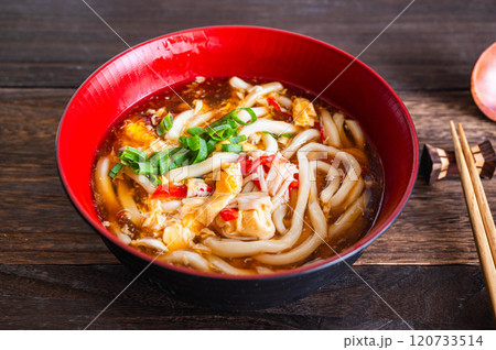 温かいカニ玉うどん 120733514