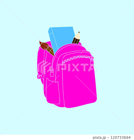 pink children's school bag icon 120733684
