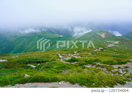 以東岳から朝日連峰の主稜線 120734004